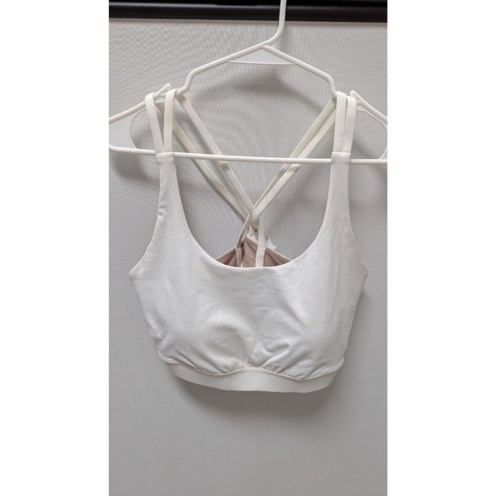 Lululemon White Crossback Detail Sports Bra